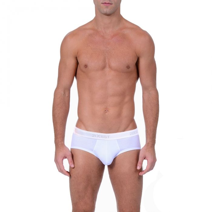 2xist Essentials Contour Pouch Brief 3-Pack 20303 White Mens Underwear