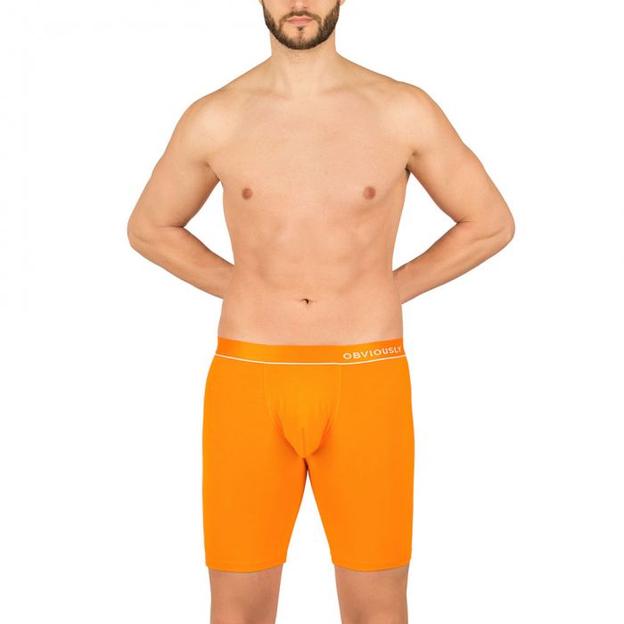 Obviously PrimeMan Boxer Brief 6 Inch Leg A09 Orange Mens Underwear