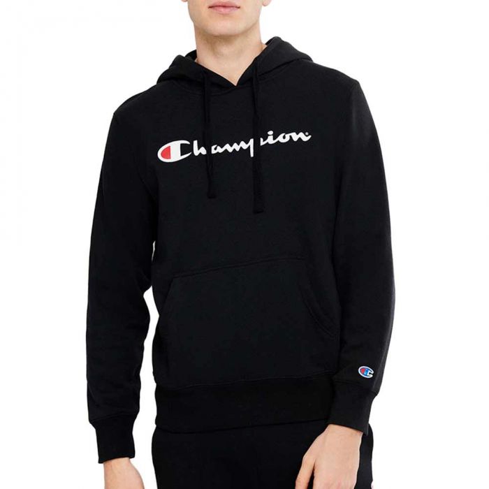 Champion script outlet overhead hoodie black