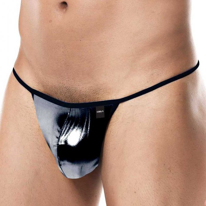 C4M Provocative G-String C4M02 Black Skai Mens Underwear