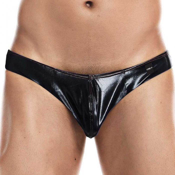 C4M Provocative Low Rise Bikini Brief C4M01 Black Skai Mens Underwear