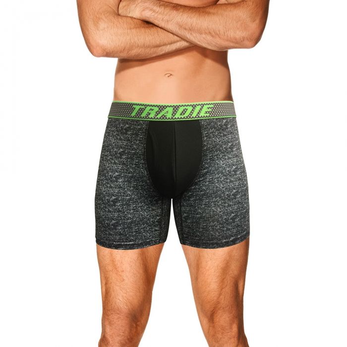 Tradie Honey Badger Sports Mid Length Trunk MJ2072SK Grey Marle Mens  Underwear