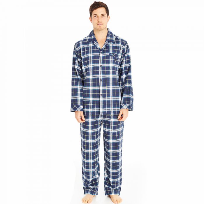 Coast Tartan Long Woven Pyjama Set MLPJ7868 Navy Mens Sleepwear