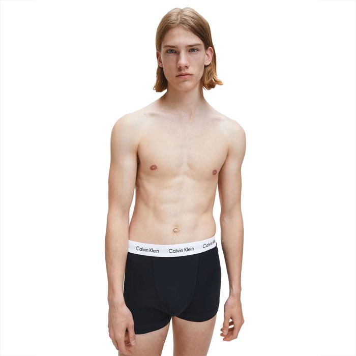 Calvin Klein Cotton Stretch Classic Fit Trunk 3-Pack BU2662 Black Mens  Underwear