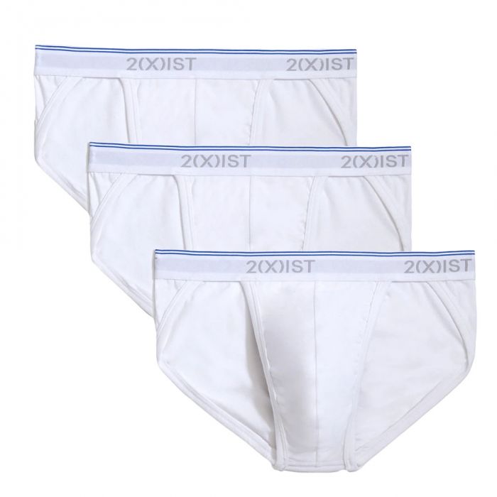 2xist Cotton Stretch Sport Brief 3-Pack 021312 White Mens Underwear
