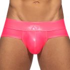 Addicted Neon Shiny Brief AD987 Neon Pink Mens Underwear